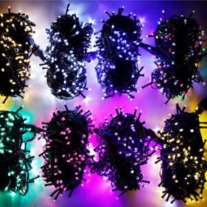 Black Wire LED Flash Bulb String Light – Outdoor Waterproof Starry Lighting with Plug Option (Multiple Colors, 220V)